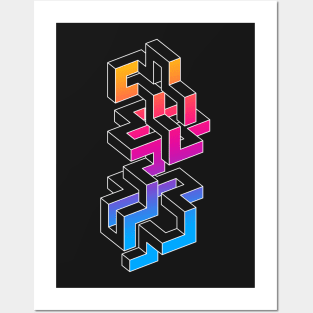 GEOMETRIC 3D MAZE Posters and Art